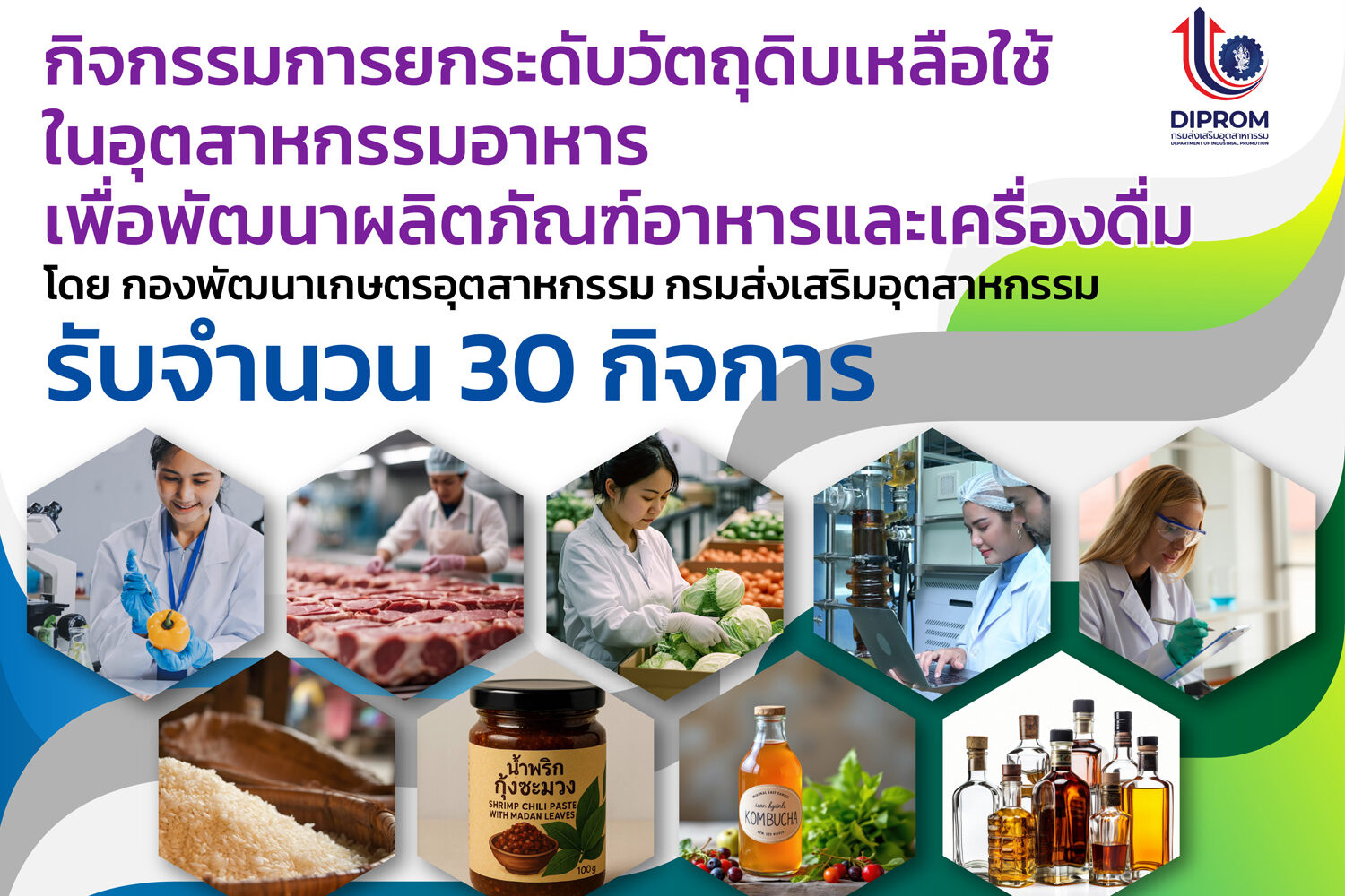 เชิญชวนผู้ประกอบการเข้าร่วม โครงการ “กิจกรรมการยกระดับวัตถุดิบเหลือใช้ในอุตสาหกรรมอาหารเพื่อพัฒนาผลิตภัณฑ์อาหารและเครื่องดื่ม“ ประจำปีงบประมาณ พ.ศ. 2569  โดย กองพัฒนาเกษตรอุตสาหกรรม กรมส่งเสริมอุตสาหกรรม